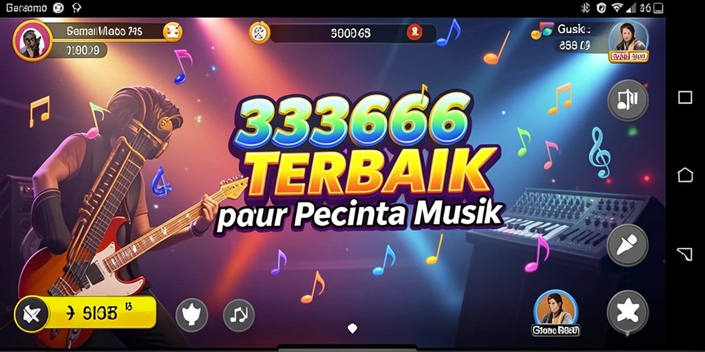 Screenshot gameplay 333666 yang menampilkan tantangan musik seru.