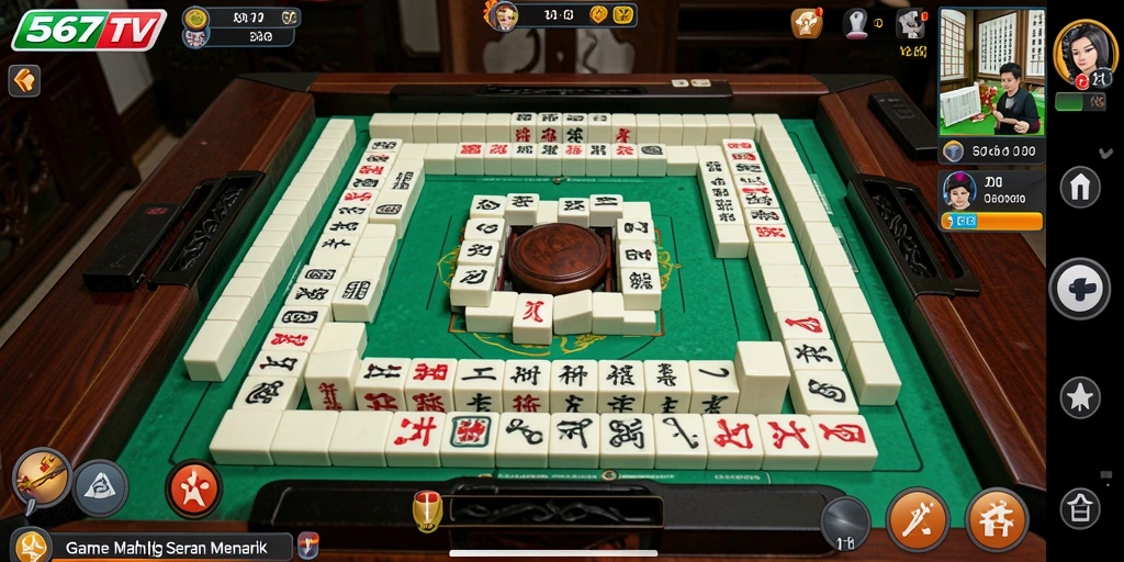Screenshot gameplay menarik dari 567TV yang menunjukkan permainan Mahjong.