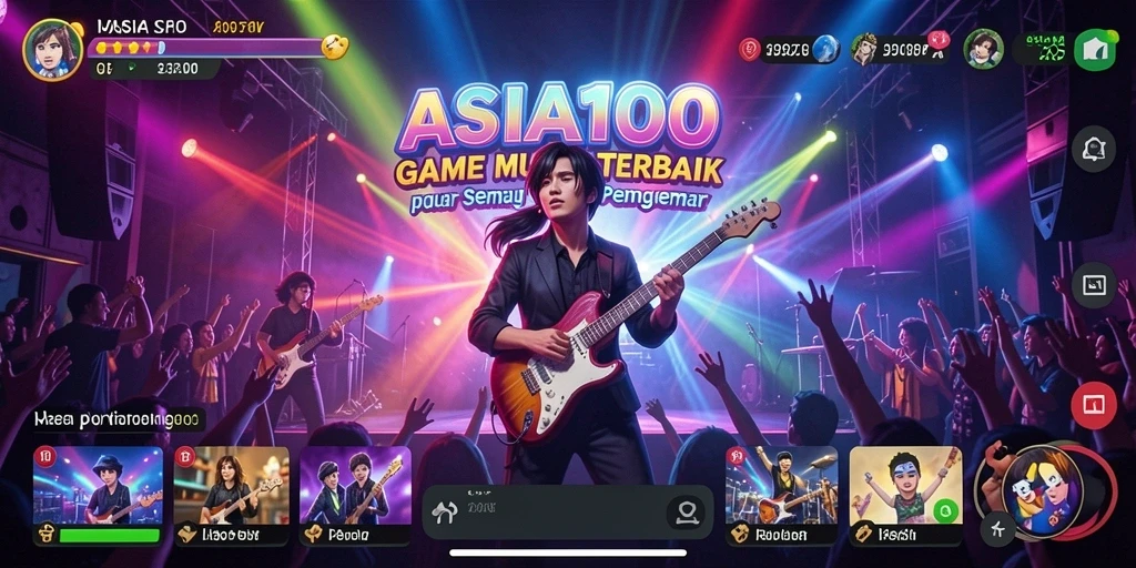 Tampilan gameplay ASIA100 dengan alunan musik yang menarik.