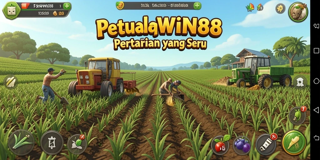 Screenshot gameplay <strong>FANGWIN88</strong> yang menunjukkan suasana pertanian yang indah.