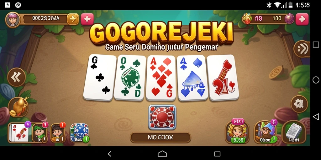 Tampilan gameplay seru dari GOGOREJEKI yang menampilkan pertandingan domino.