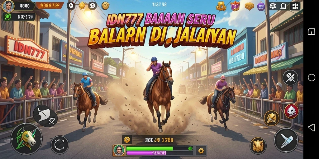 Gameplay IDN777 menampilkan balapan penuh adrenalin di jalanan yang menantang.