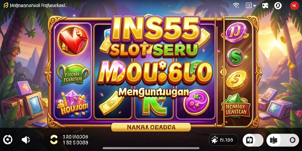 Screenshot utama INS55 menampilkan gameplay Slot yang memikat dan penuh warna.
