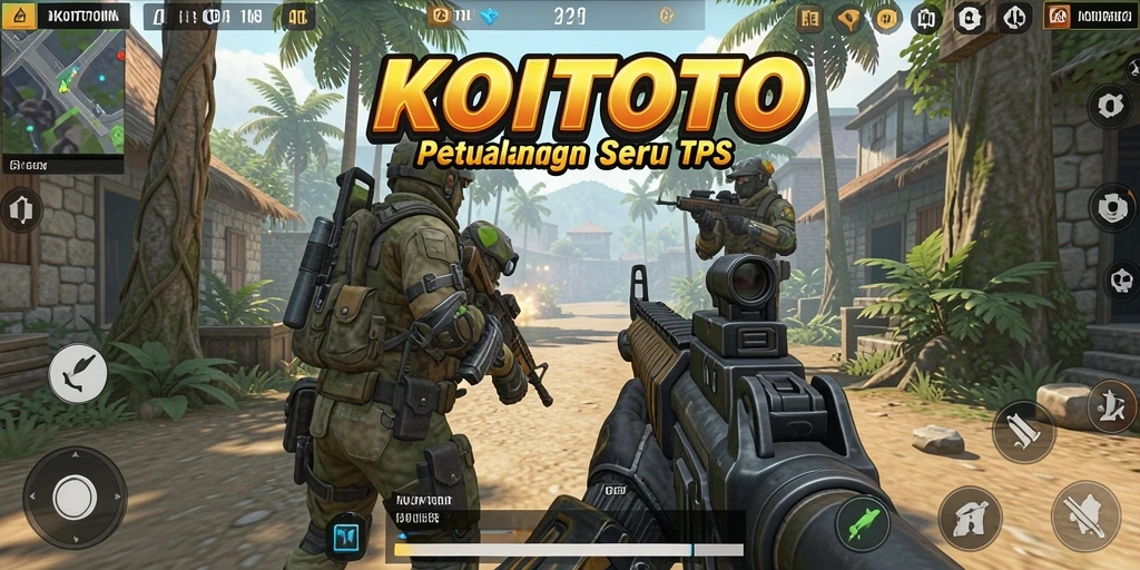 Tampilan gameplay seru dalam KOITOTO yang penuh aksi.
