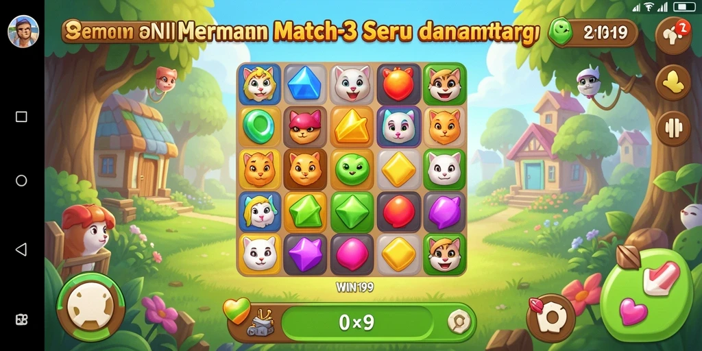 Tampilan gameplay seru yang memikat hati pemain Match-3.